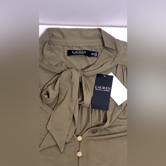 Lauren Ralph Lauren Jersey Tie-Neck Top - Picture 4 of 6